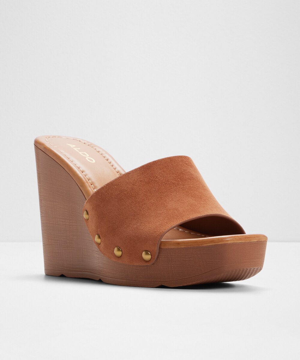 Mules de tacón de mujer con punta cuadrada - Aldo - Camel Camel-4