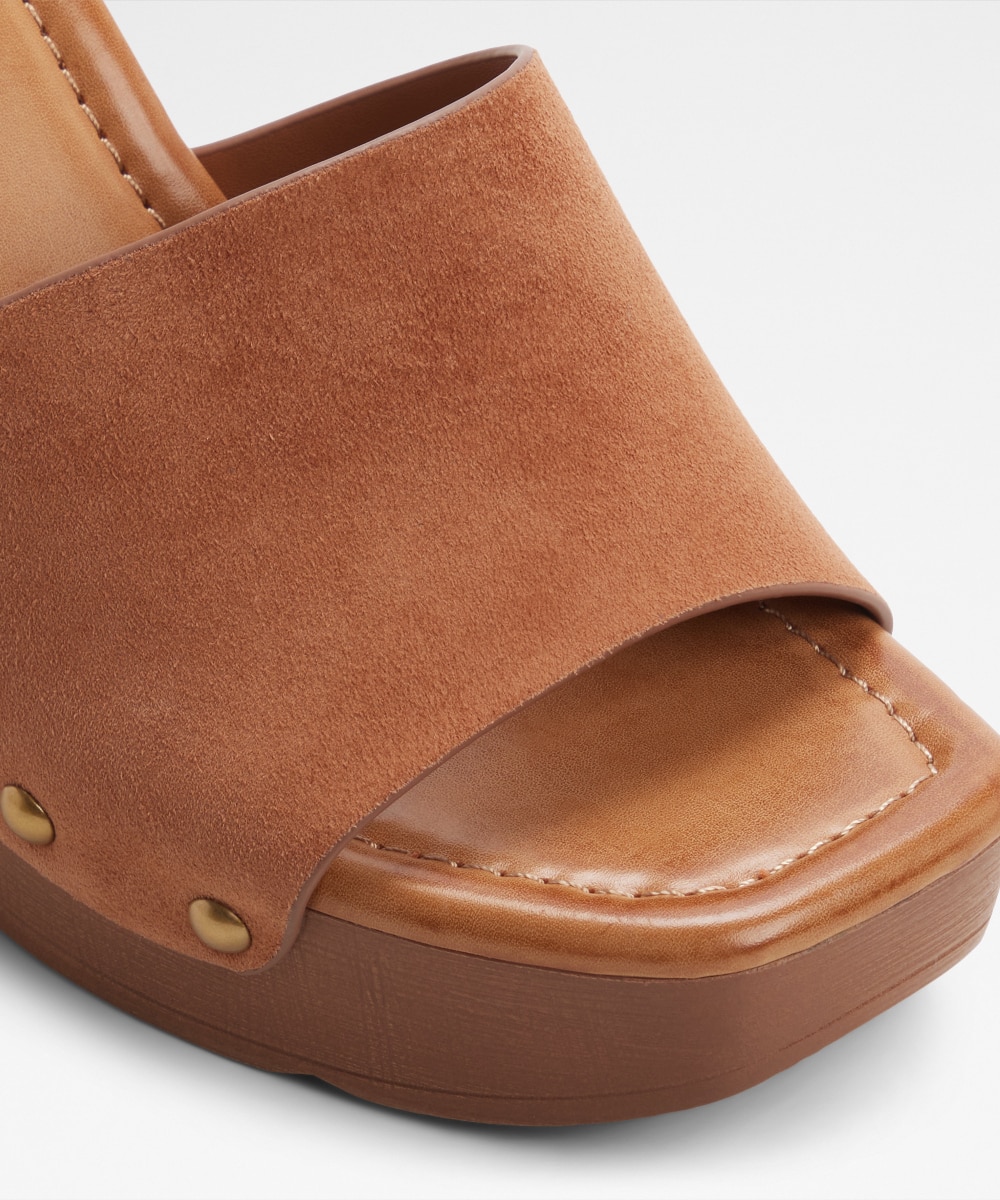 Mules de tacón de mujer con punta cuadrada - Aldo - Camel Camel-5