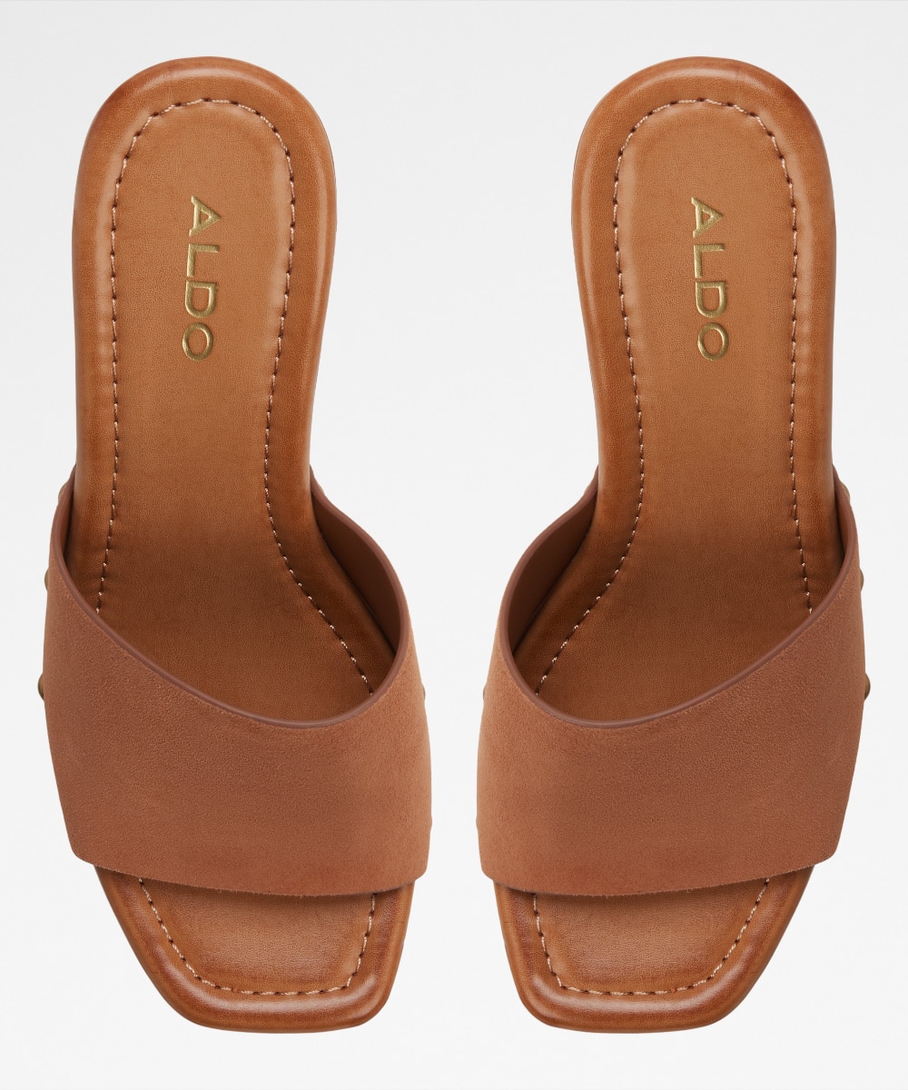 Mules de tacón de mujer con punta cuadrada - Aldo - Camel Camel-6