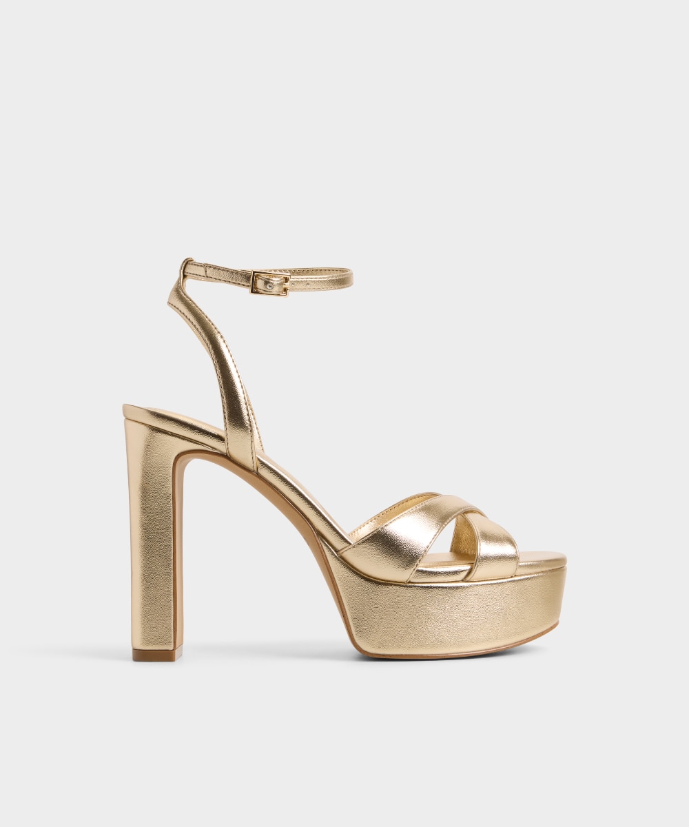 Sandalias de tacón de mujer con punta redonda - Aldo - Oro Oro-1