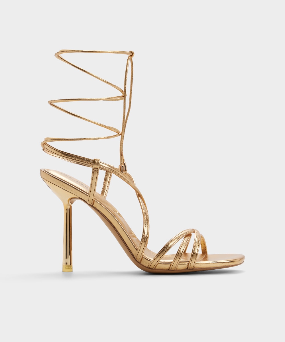 Sandalias de tacón de mujer con punta cuadrada - Aldo - Oro Oro-1
