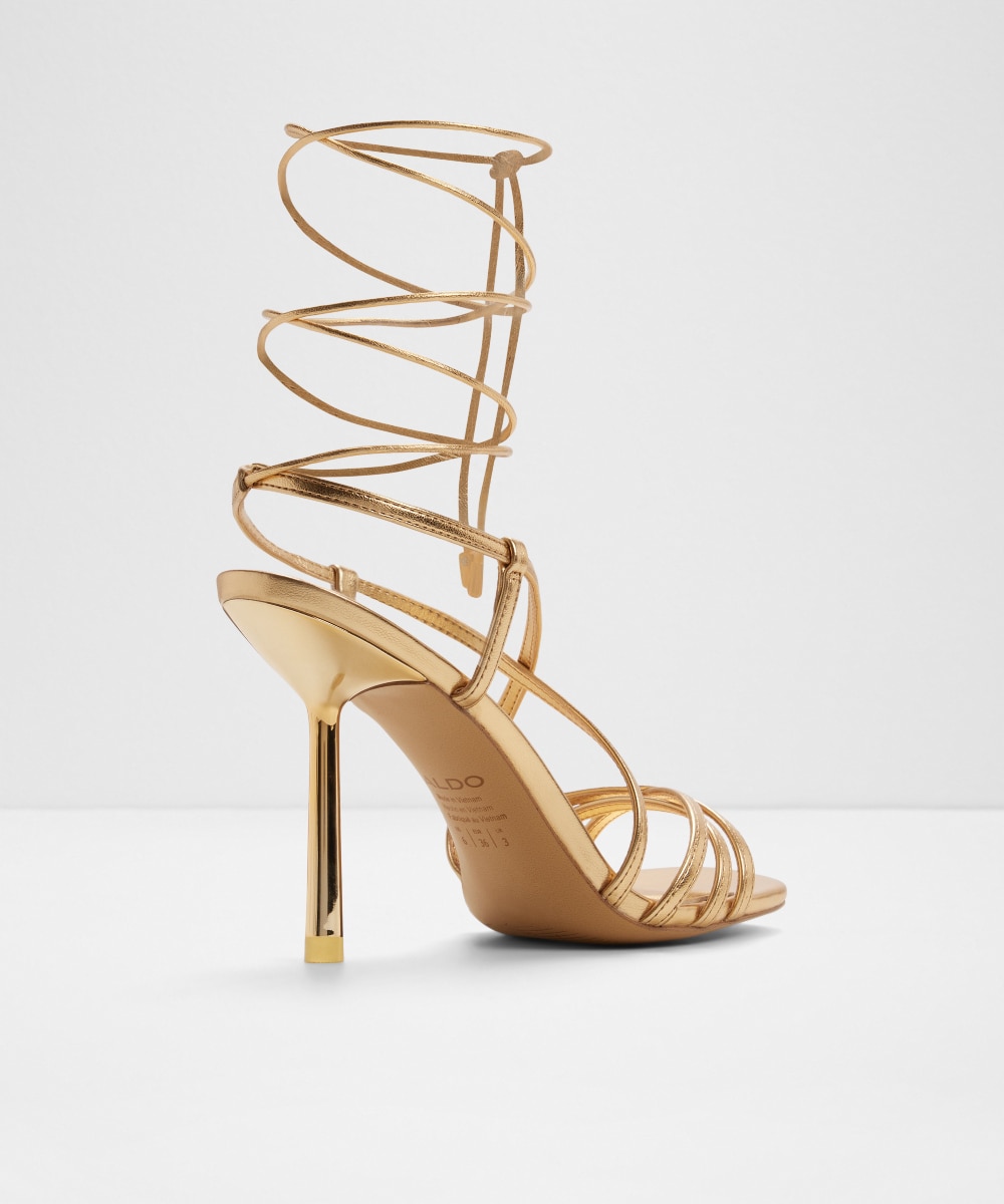 Sandalias de tacón de mujer con punta cuadrada - Aldo - Oro Oro-3