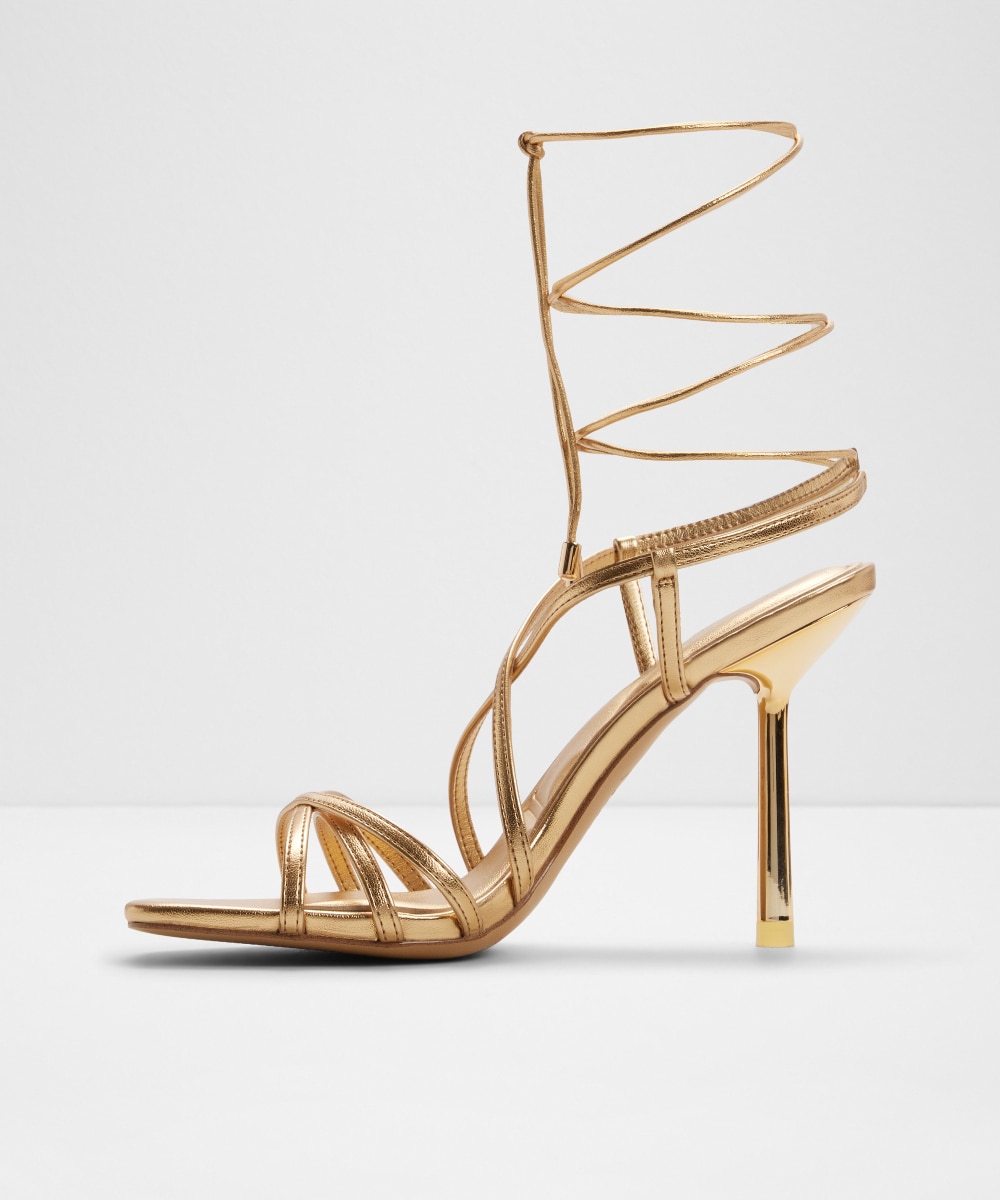 Sandalias de tacón de mujer con punta cuadrada - Aldo - Oro Oro-2