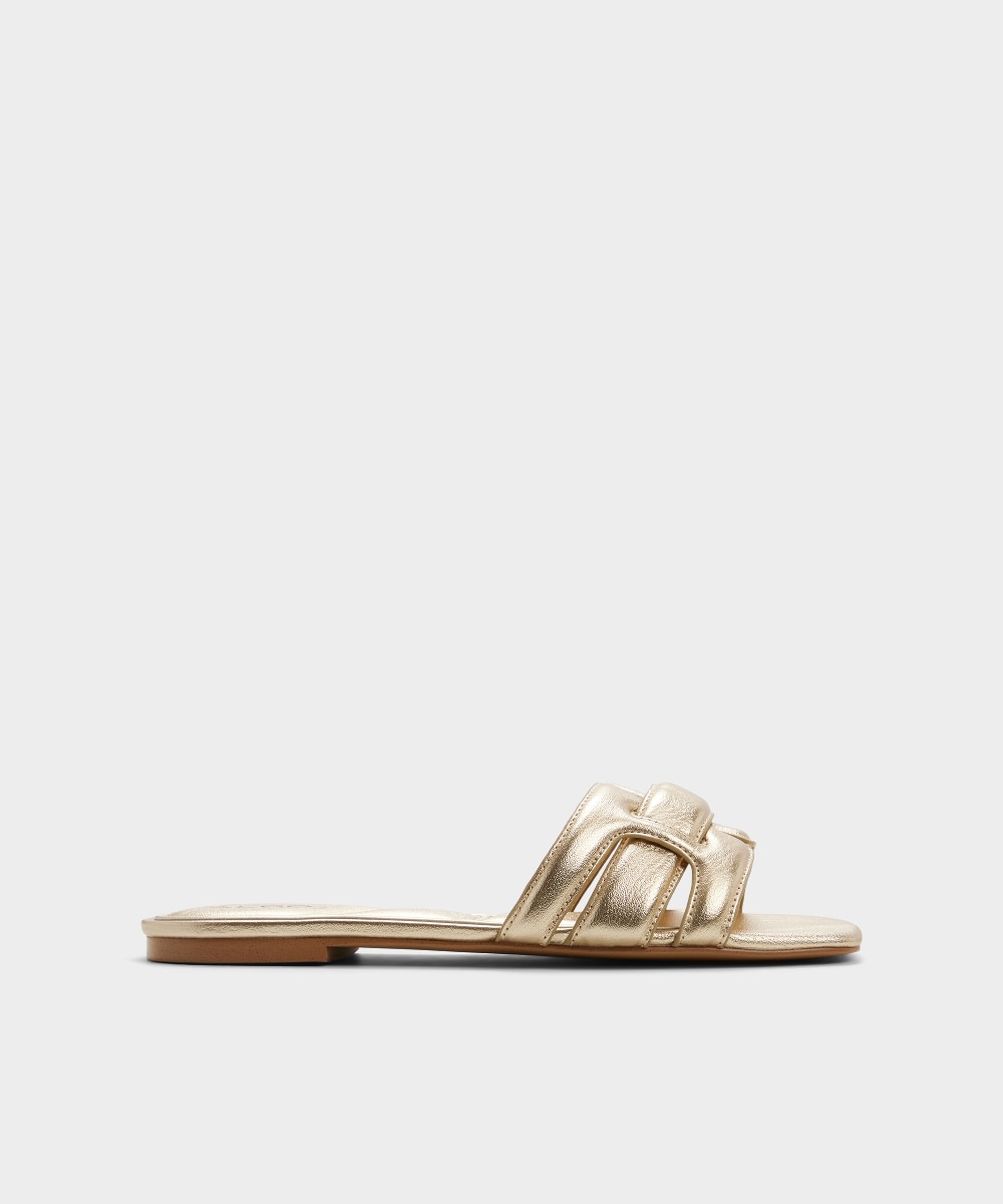 Sandalias planas de mujer con punta cuadrada - Aldo - Oro Oro-1
