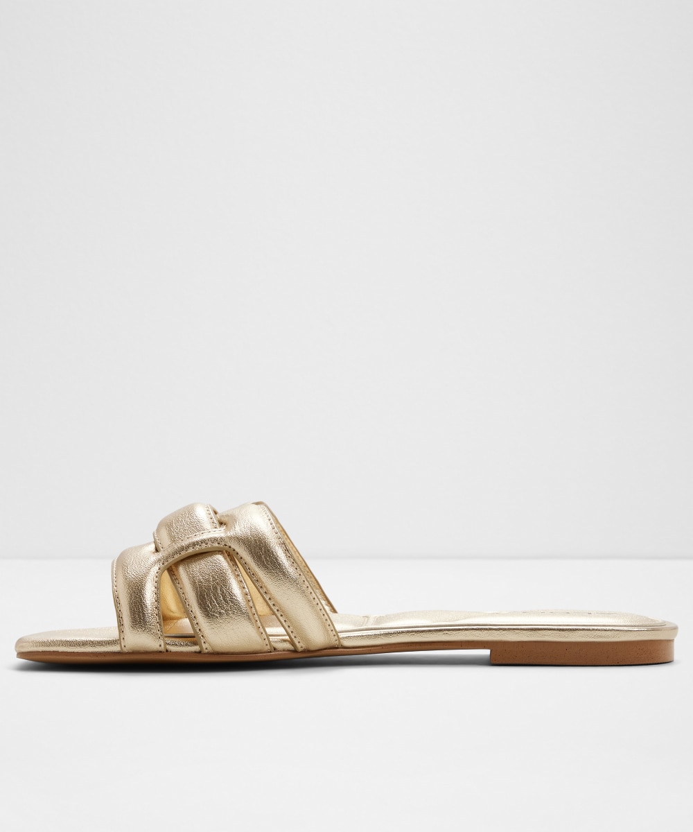 Sandalias planas de mujer con punta cuadrada - Aldo - Oro Oro-2