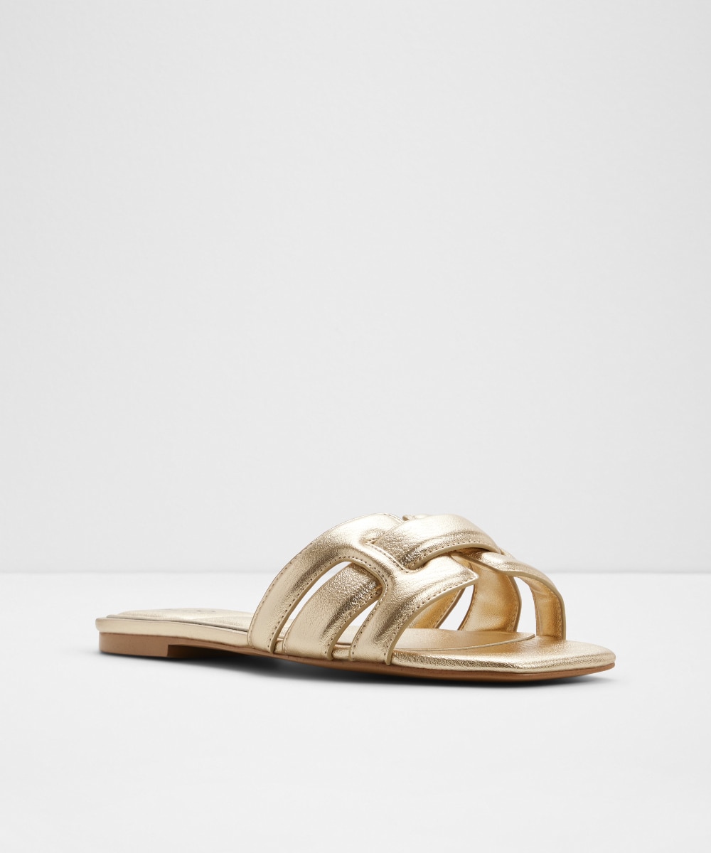 Sandalias planas de mujer con punta cuadrada - Aldo - Oro Oro-4