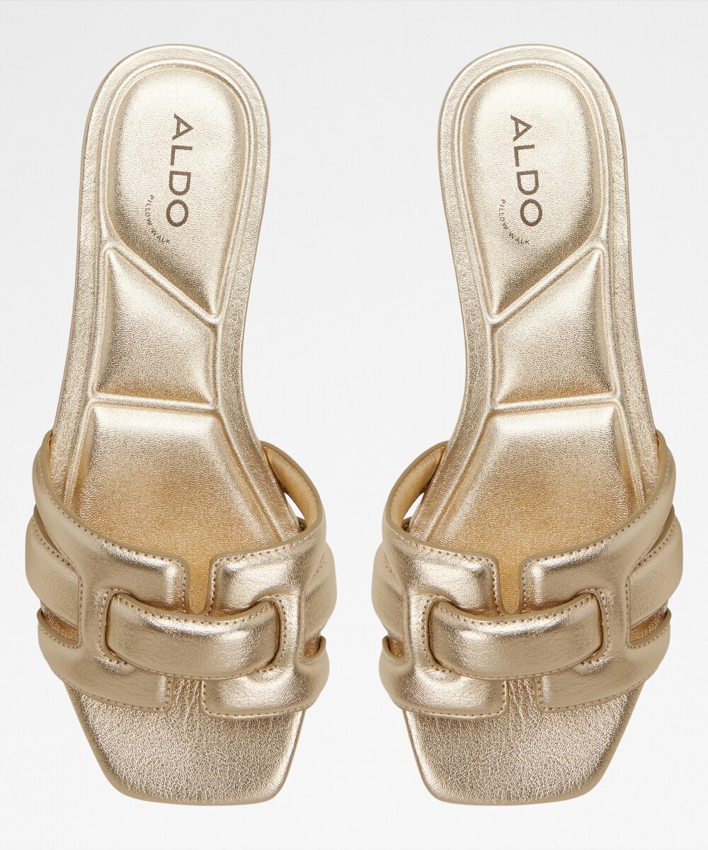 Sandalias planas de mujer con punta cuadrada - Aldo - Oro Oro-6