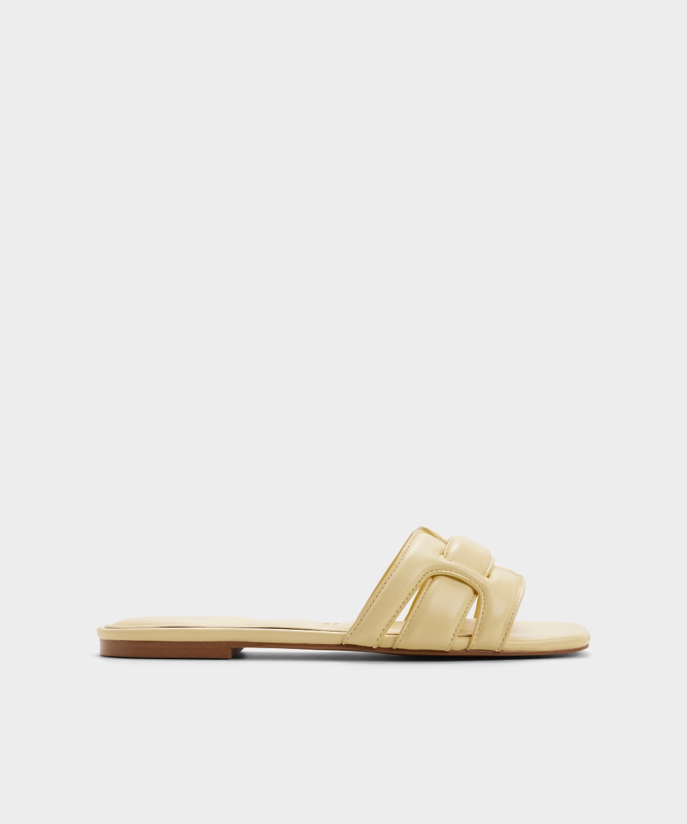 Sandalias planas de mujer con punta cuadrada - Aldo - Amarillo Amarillo-1