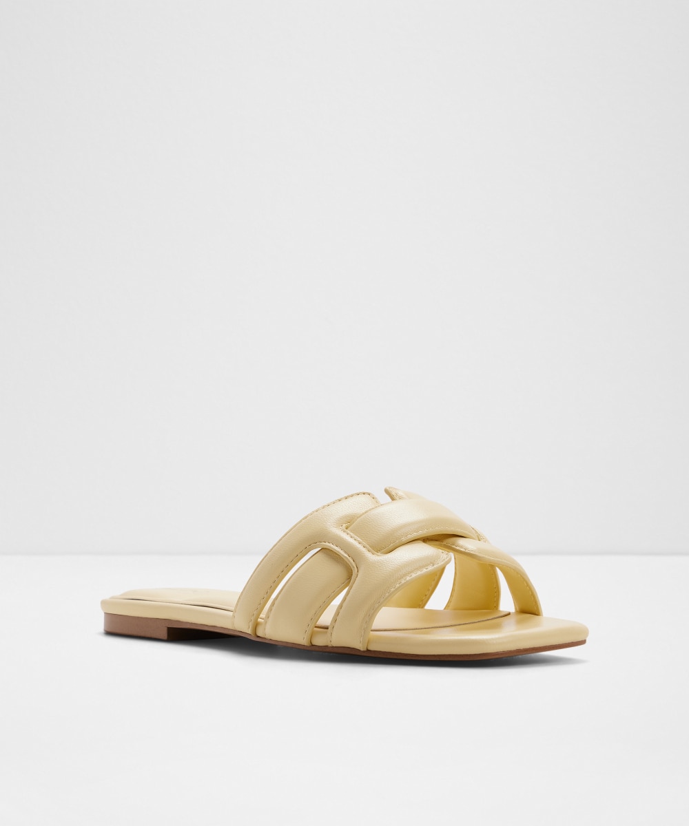 Sandalias planas de mujer con punta cuadrada - Aldo - Amarillo Amarillo-4