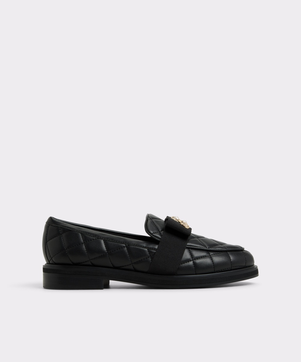 Imagen 0 de Mocasines planos de mujer con punta redonda Negro
