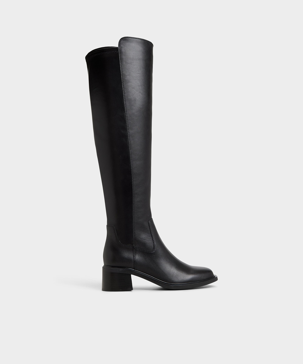 Botas básicas de mujer con punta cuadrada - Aldo - Negro Negro-1