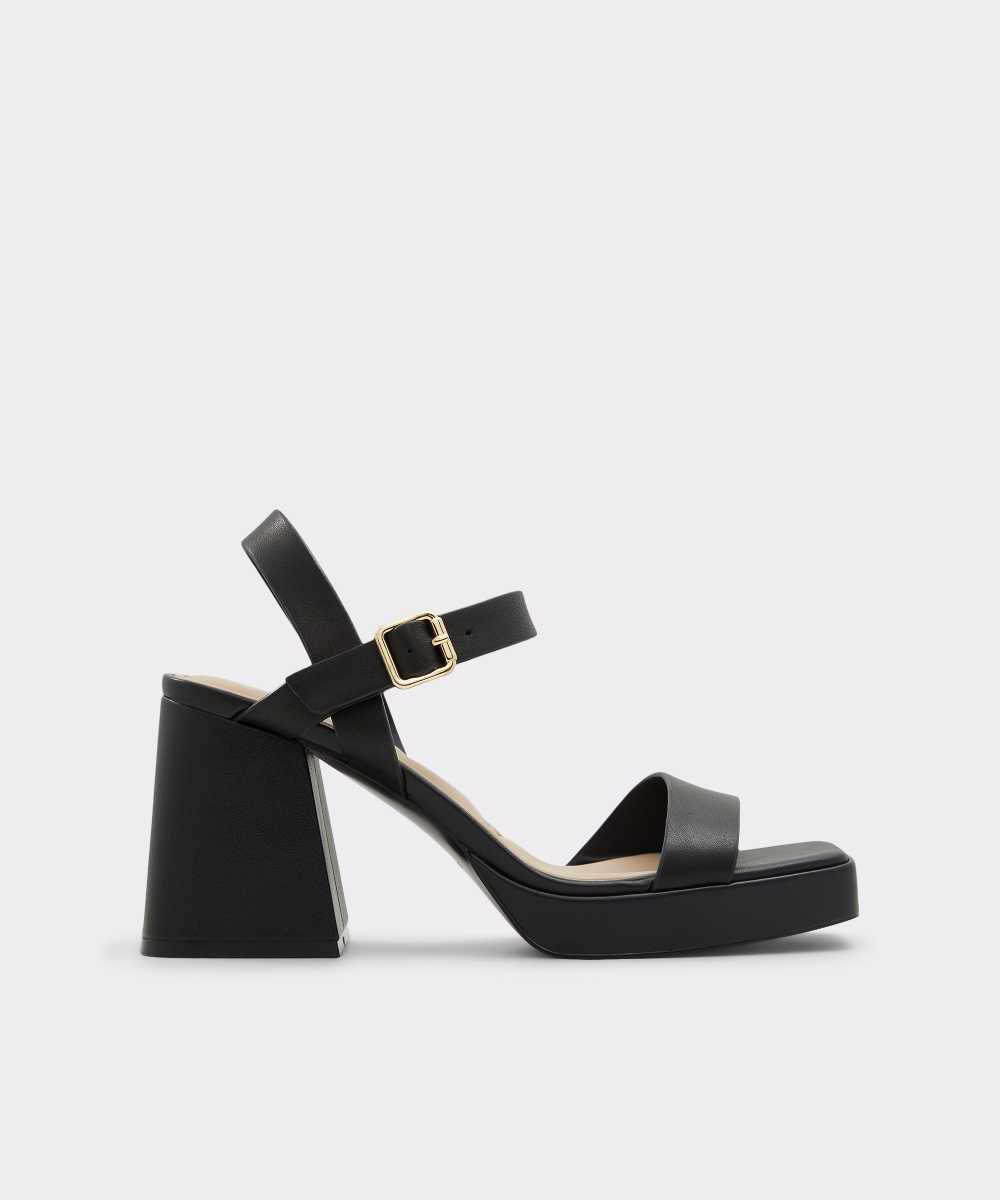 Sandalias de tacón de mujer con punta cuadrada - Aldo - Negro Negro-1