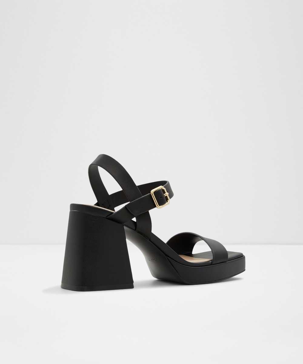 Sandalias de tacón de mujer con punta cuadrada - Aldo - Negro Negro-3