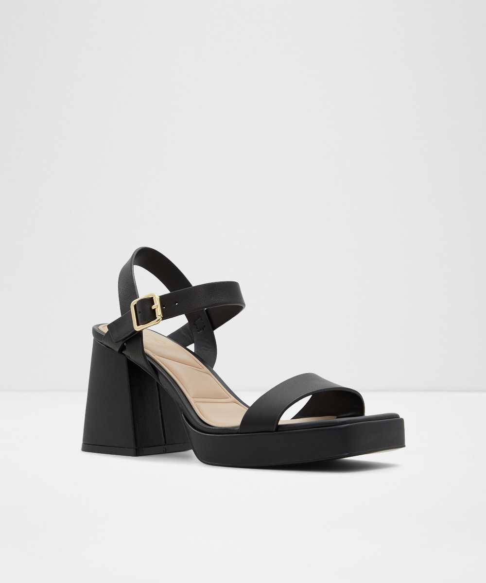 Sandalias de tacón de mujer con punta cuadrada - Aldo - Negro Negro-4