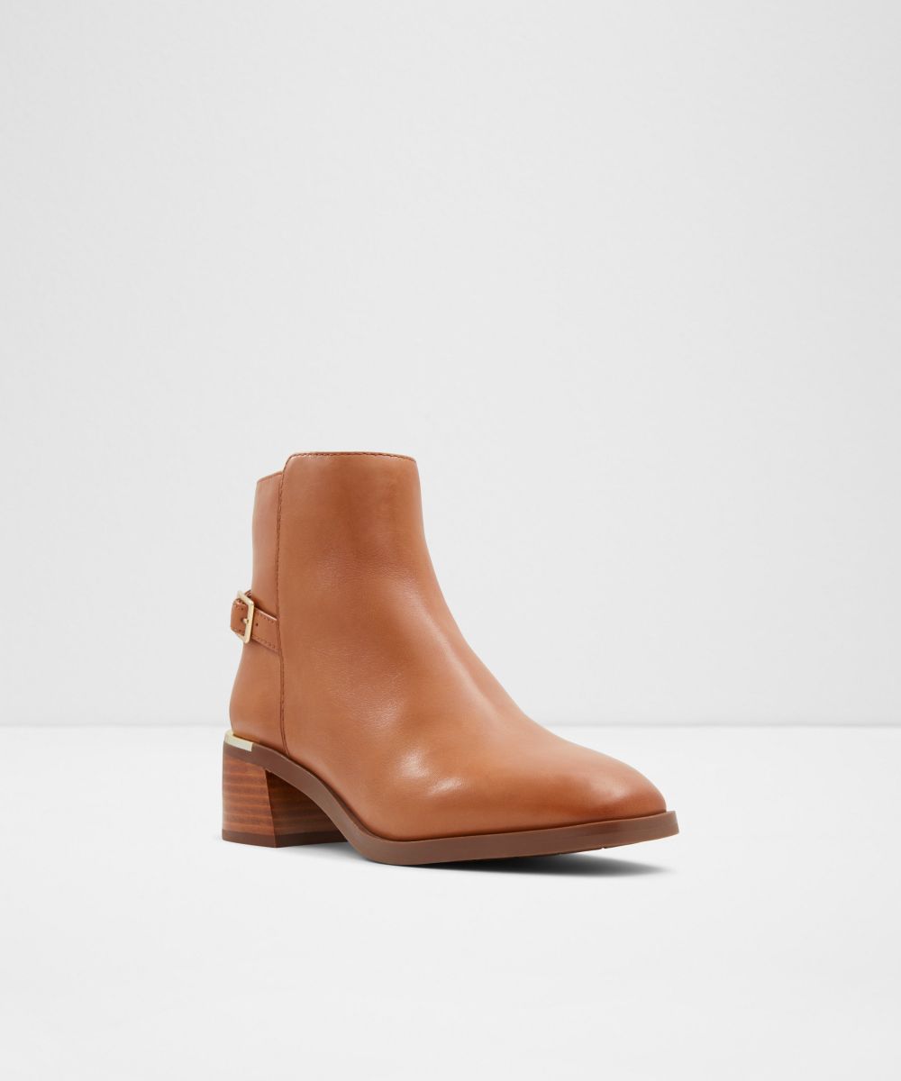 Botines básicos de mujer con punta redonda - Aldo - Camel Camel-4