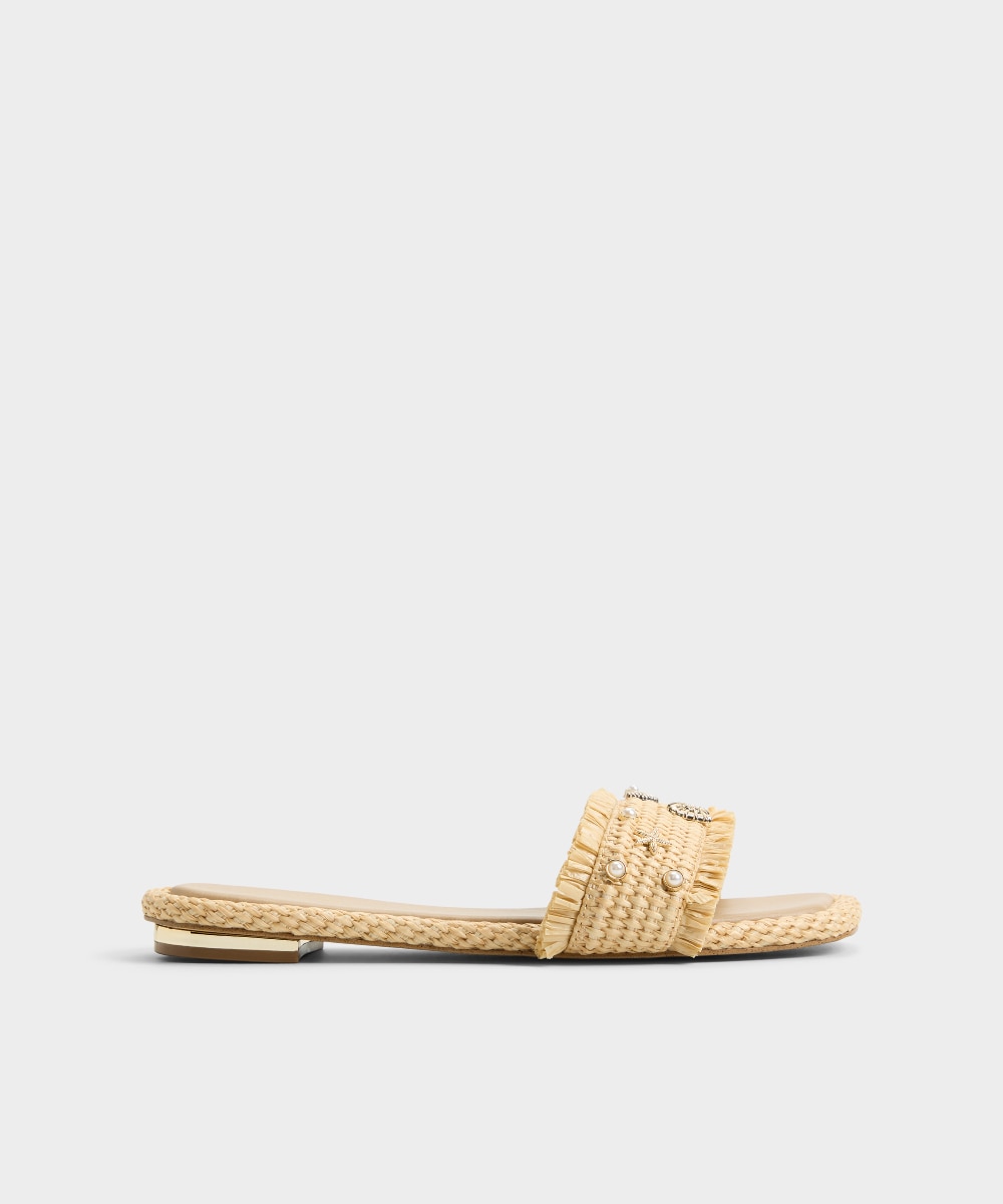 Sandalias planas de mujer con punta cuadrada - Aldo - Beige Beige-1