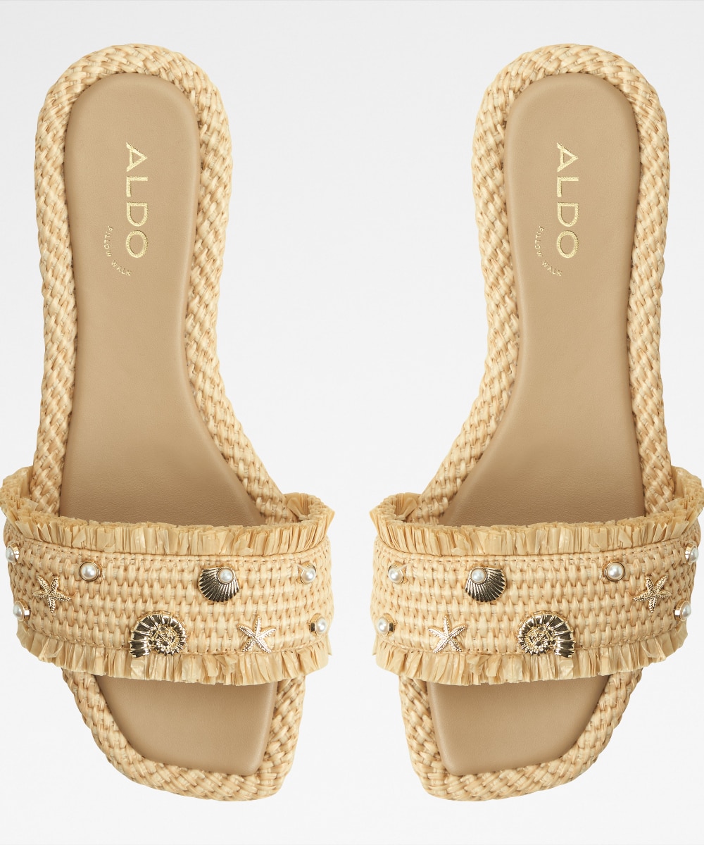 Sandalias planas de mujer con punta cuadrada - Aldo - Beige Beige-6