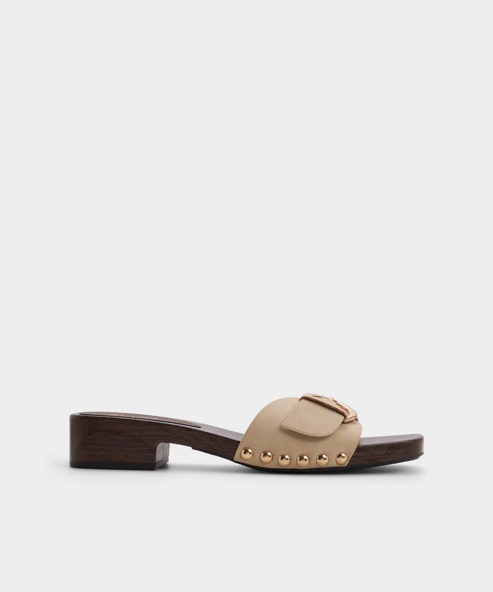 Sandalias de tacón de mujer con punta cuadrada - Aldo - Beige Beige-1