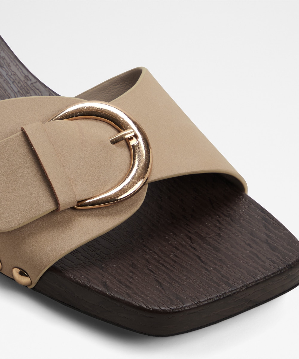Sandalias de tacón de mujer con punta cuadrada - Aldo - Beige Beige-5