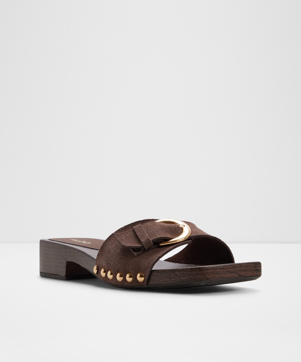 Sandalias de tacón de mujer con punta cuadrada - Aldo - Marrón Marrón-4