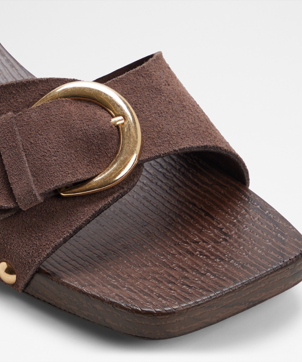 Sandalias de tacón de mujer con punta cuadrada - Aldo - Marrón Marrón-5