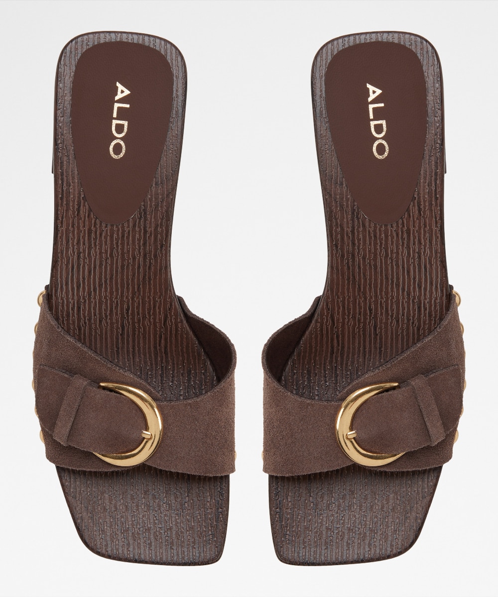 Sandalias de tacón de mujer con punta cuadrada - Aldo - Marrón Marrón-6