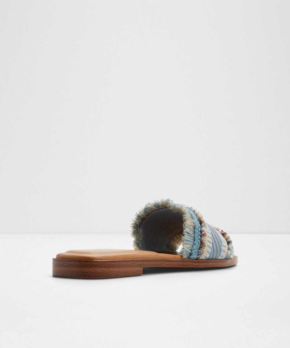 Sandalias planas de mujer con punta cuadrada - Aldo - Azul/Beige Azul/Beige-3