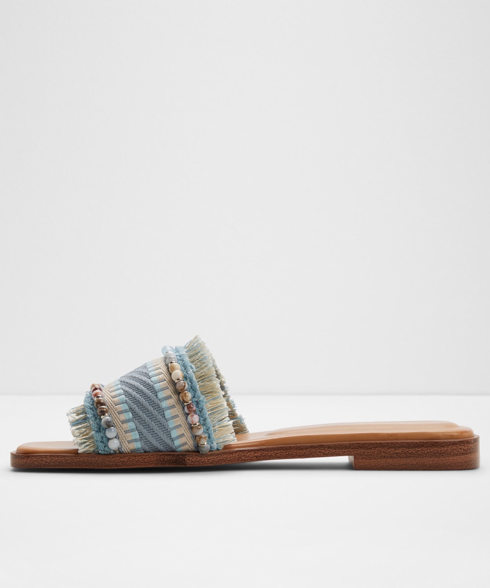 Sandalias planas de mujer con punta cuadrada - Aldo - Azul/Beige Azul/Beige-2