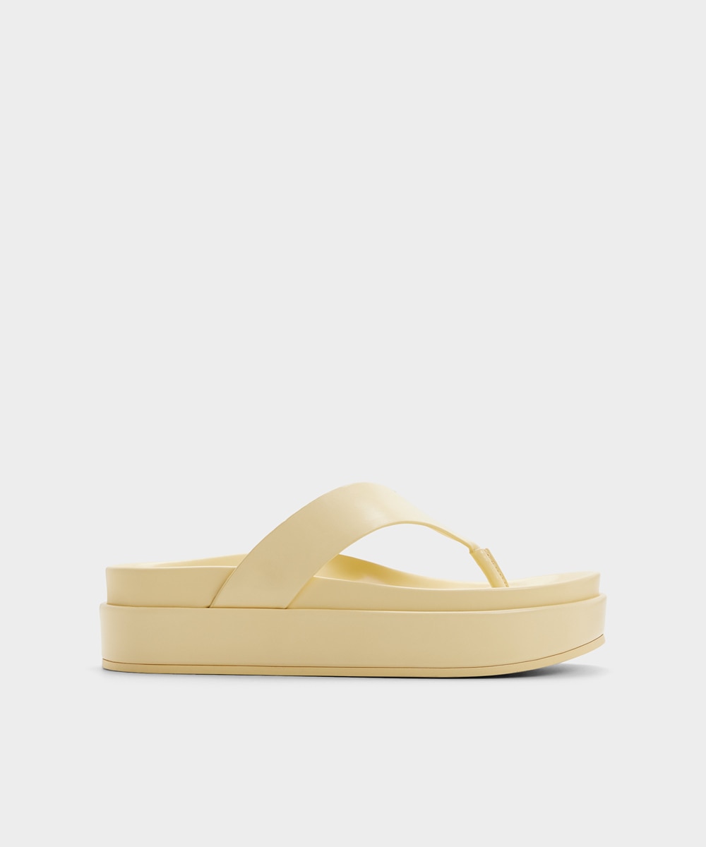 Sandalias planas de mujer con punta redonda - Aldo - Amarillo Amarillo-1