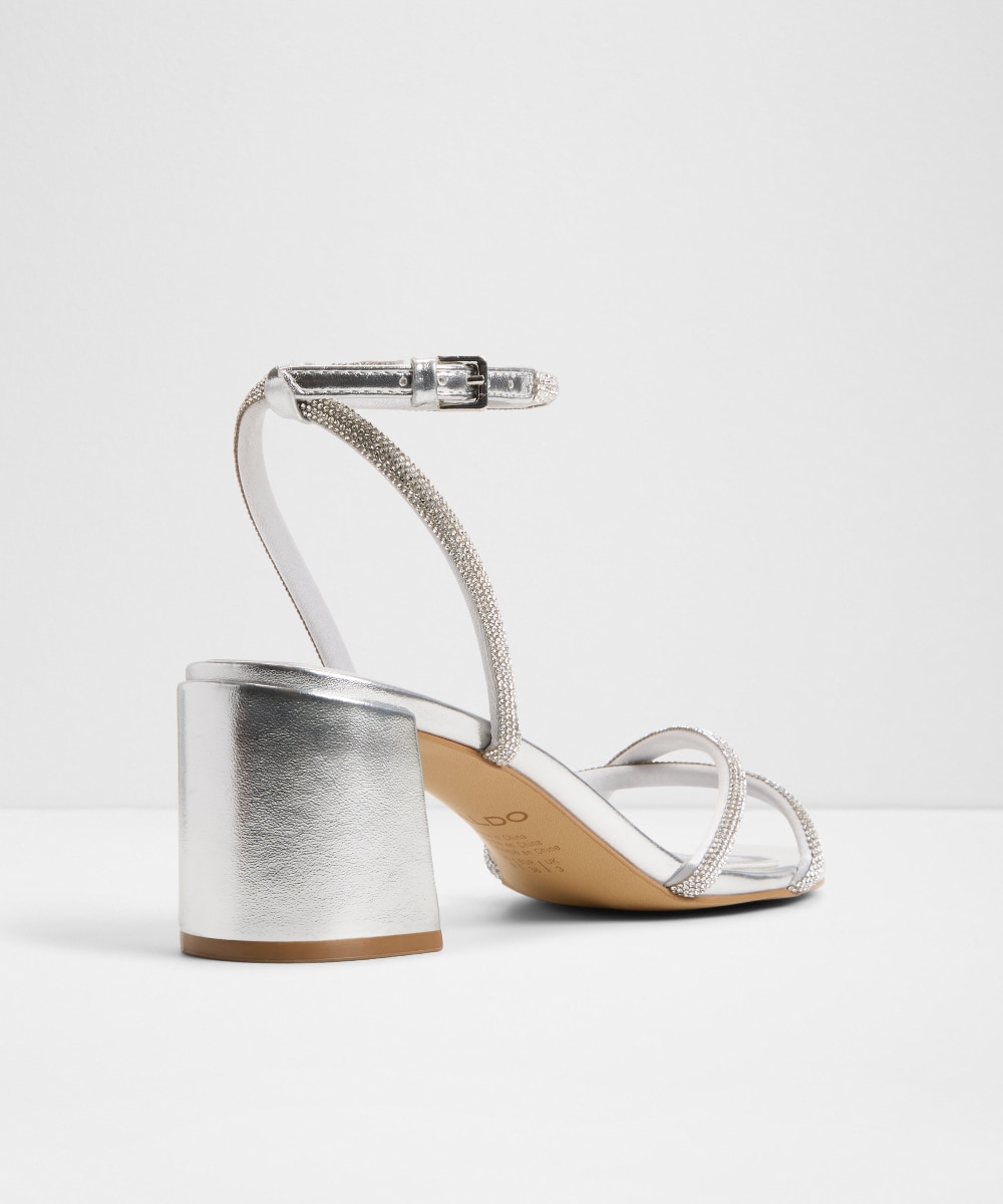 Sandalias de tacón de mujer con punta redonda - Aldo - Plata Plata-3
