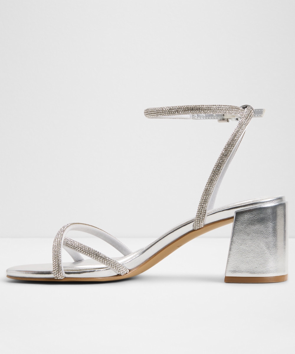 Sandalias de tacón de mujer con punta redonda - Aldo - Plata Plata-2