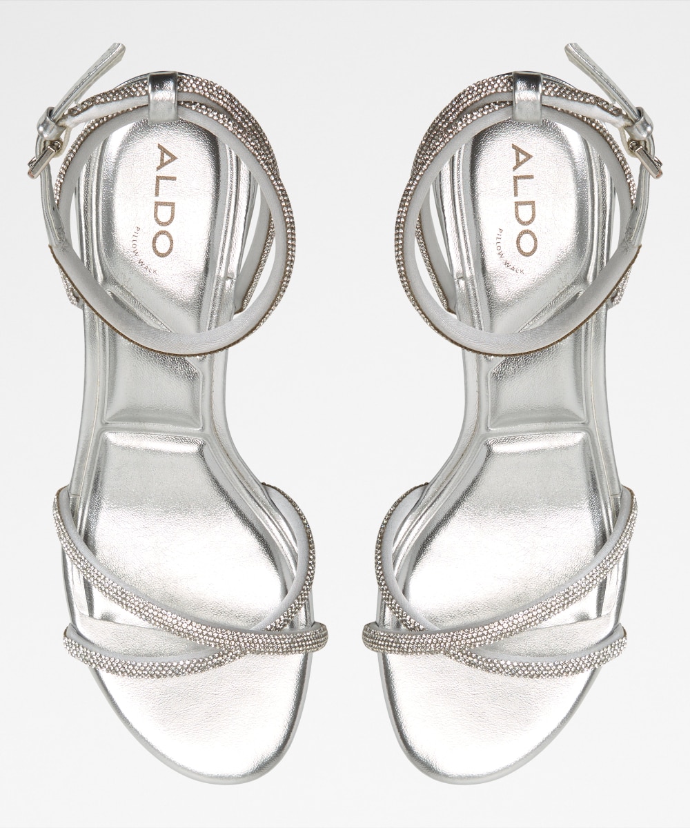 Sandalias de tacón de mujer con punta redonda - Aldo - Plata Plata-6