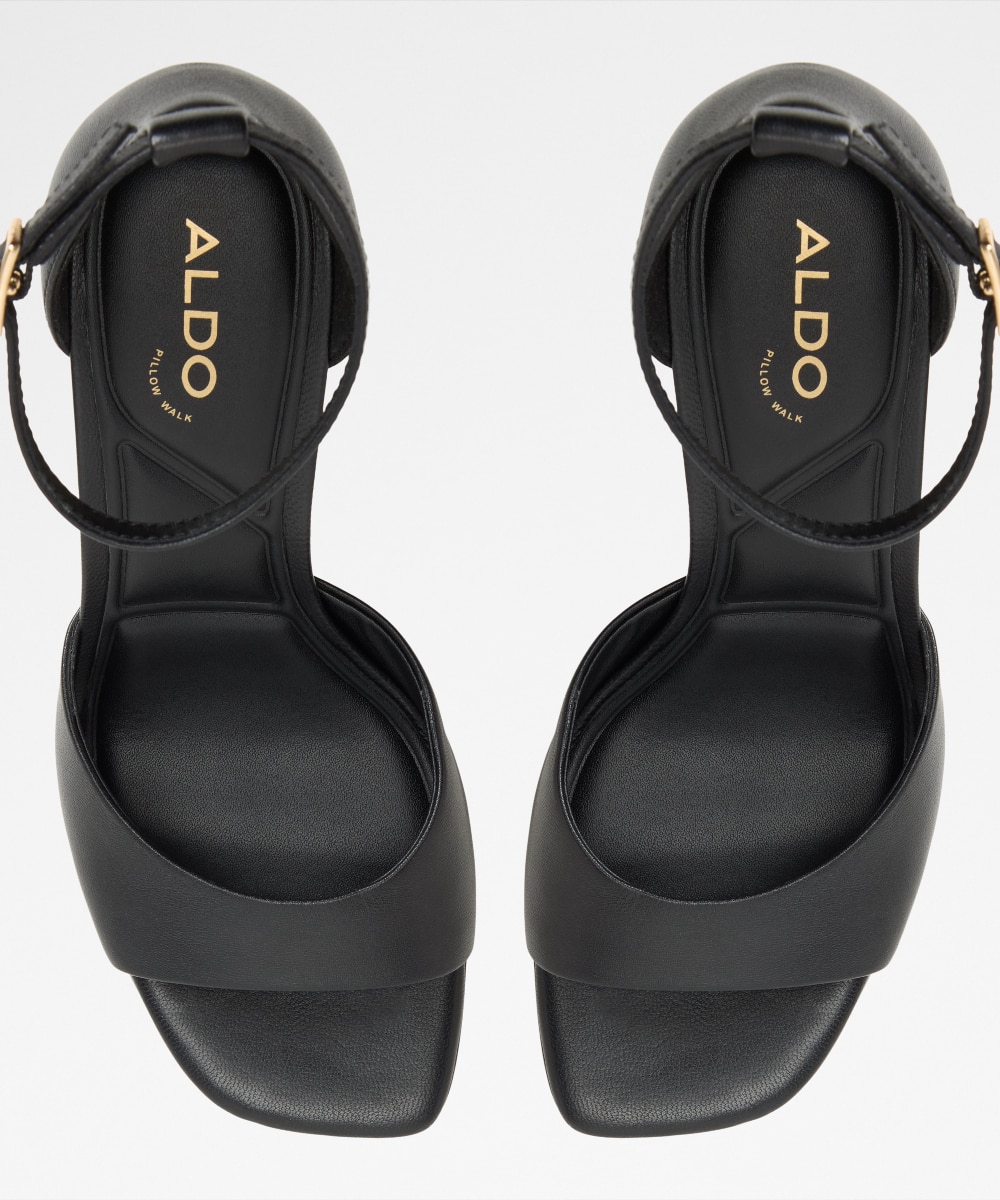 Sandalias de tacón de mujer con punta cuadrada - Aldo - Negro Negro-6