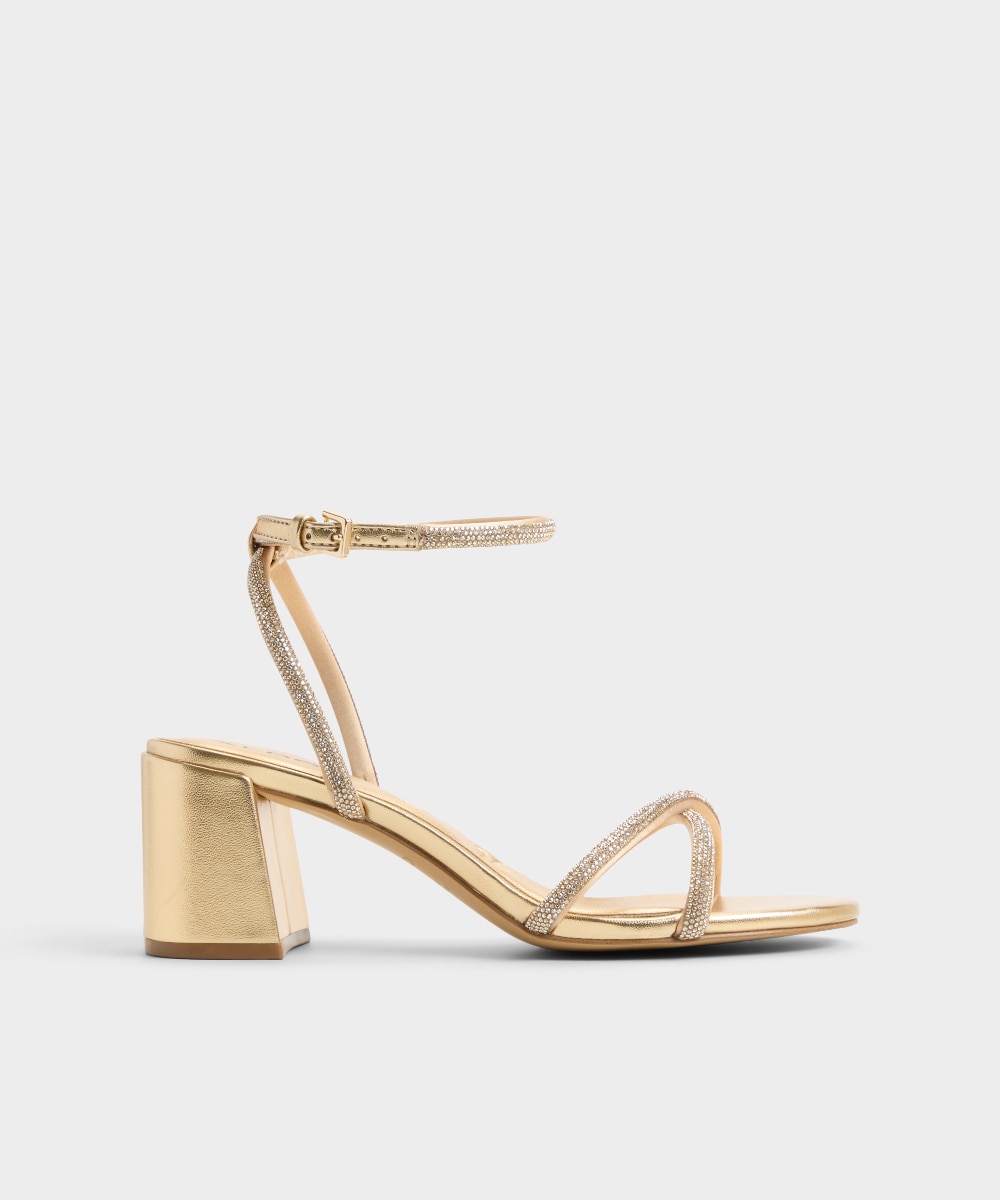 Sandalias de tacón de mujer con punta redonda - Aldo - Oro Oro-1