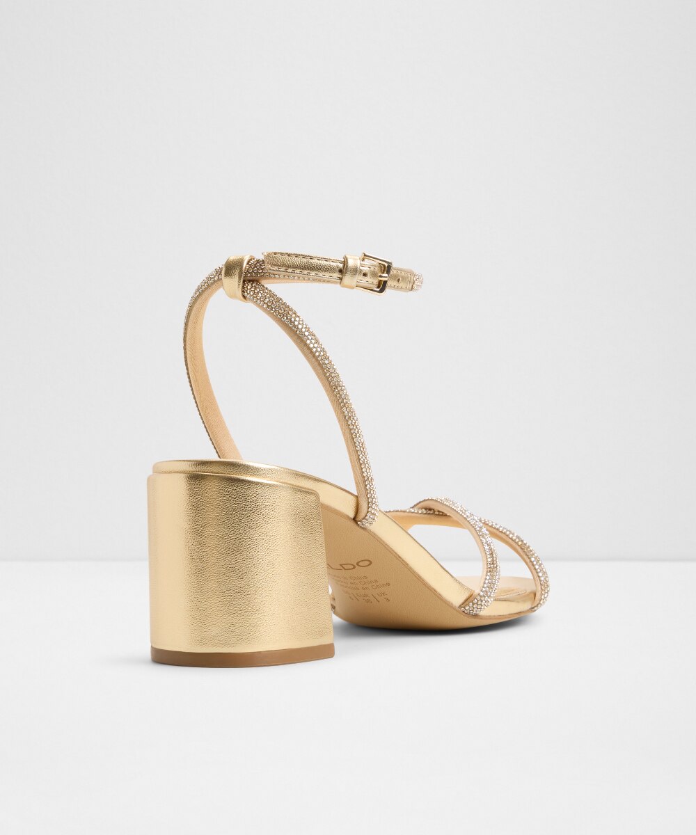 Sandalias de tacón de mujer con punta redonda - Aldo - Oro Oro-3