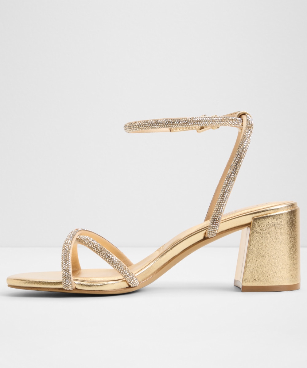 Sandalias de tacón de mujer con punta redonda - Aldo - Oro Oro-2