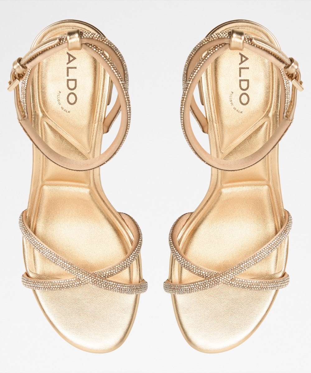 Sandalias de tacón de mujer con punta redonda - Aldo - Oro Oro-6