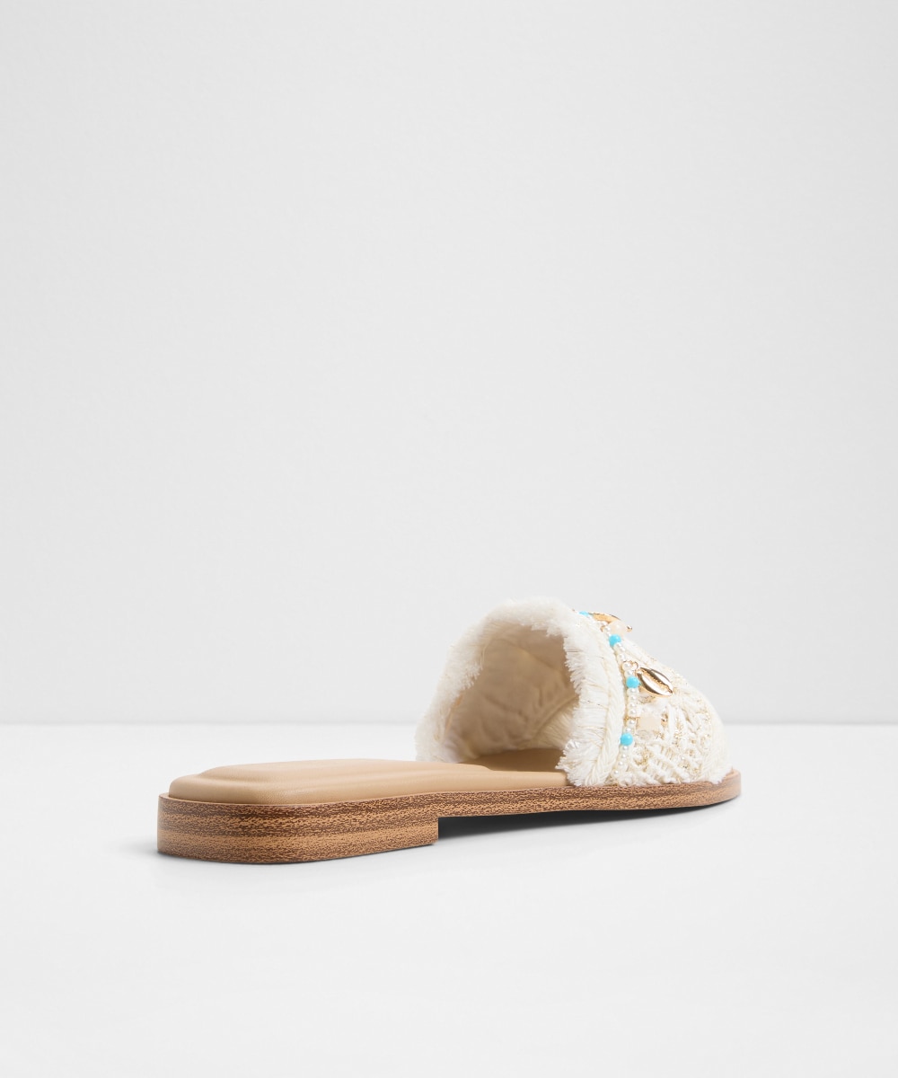 Sandalias planas de mujer con punta cuadrada - Aldo - Blanco Blanco-3