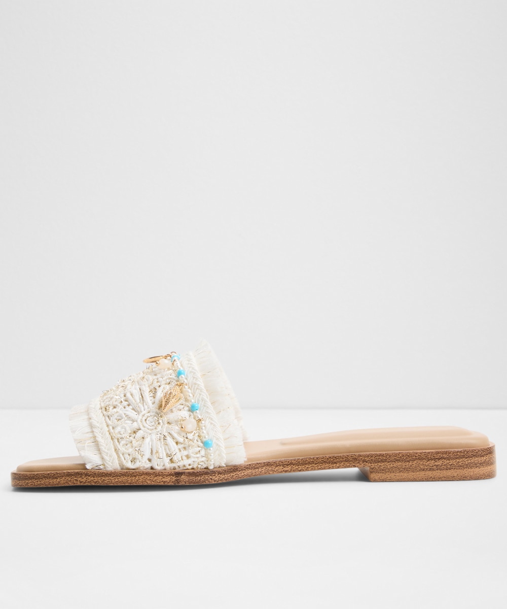Sandalias planas de mujer con punta cuadrada - Aldo - Blanco Blanco-2