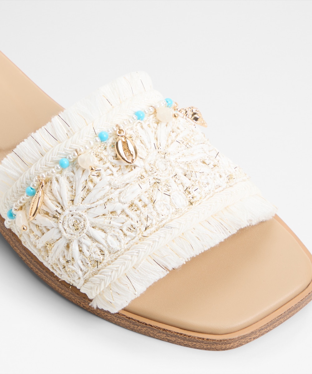 Sandalias planas de mujer con punta cuadrada - Aldo - Blanco Blanco-5