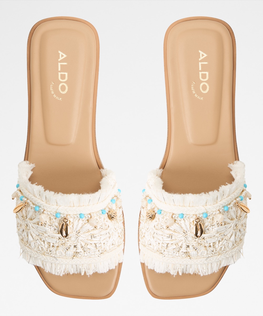 Sandalias planas de mujer con punta cuadrada - Aldo - Blanco Blanco-6