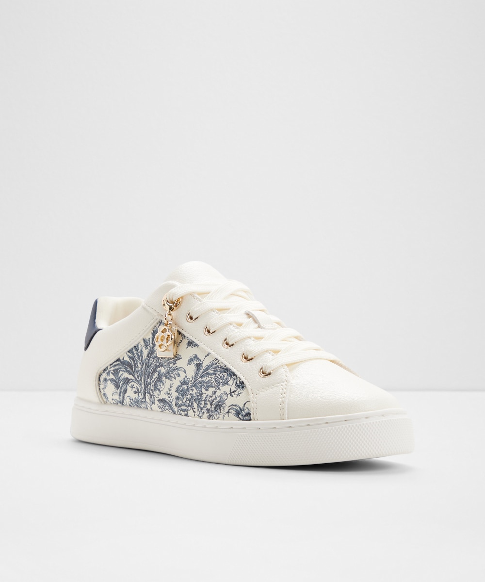 Zapatillas deportivas de mujer con punta redonda - Aldo - Blanco / Azul Blanco / Azul-4
