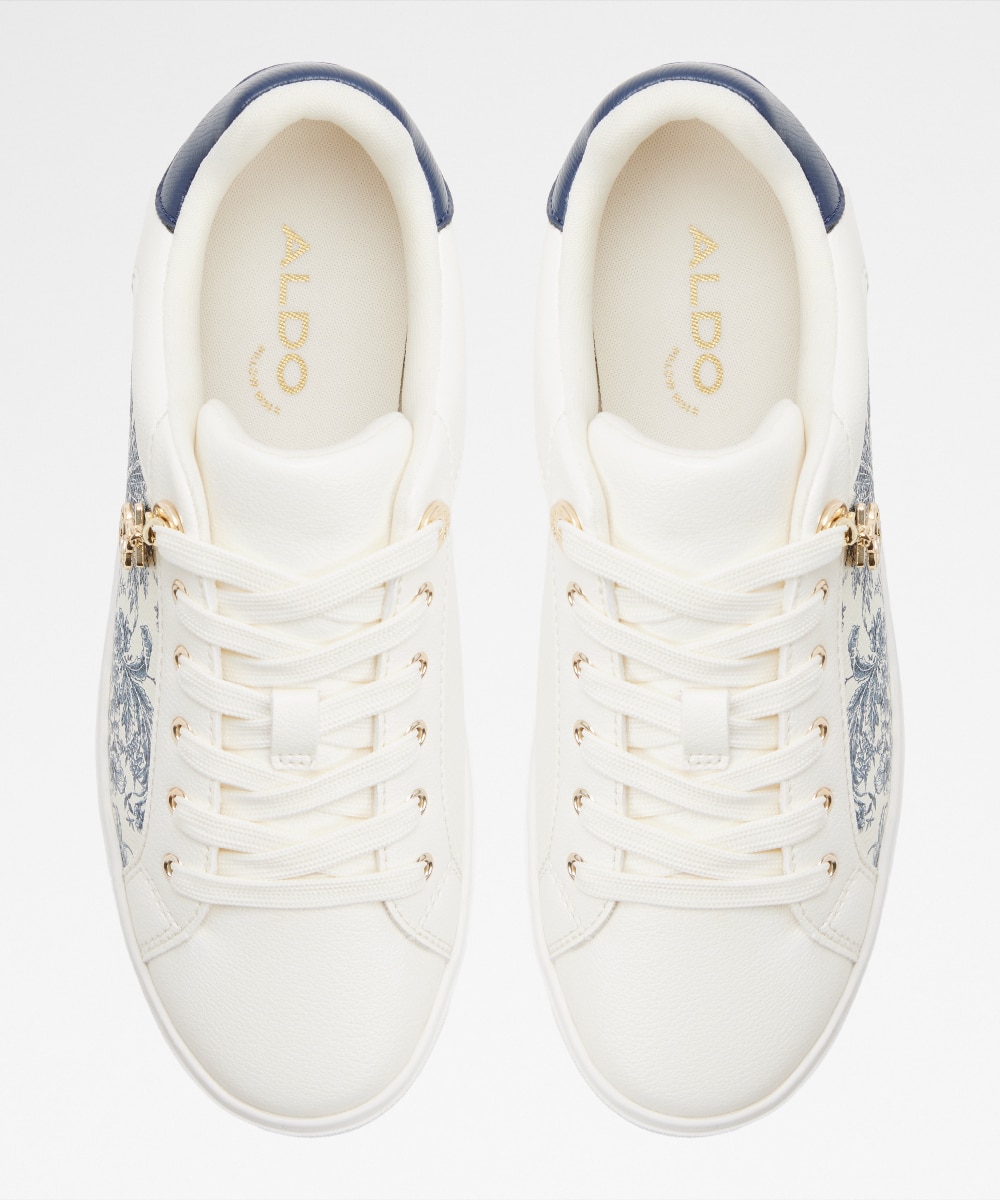 Zapatillas deportivas de mujer con punta redonda - Aldo - Blanco / Azul Blanco / Azul-6