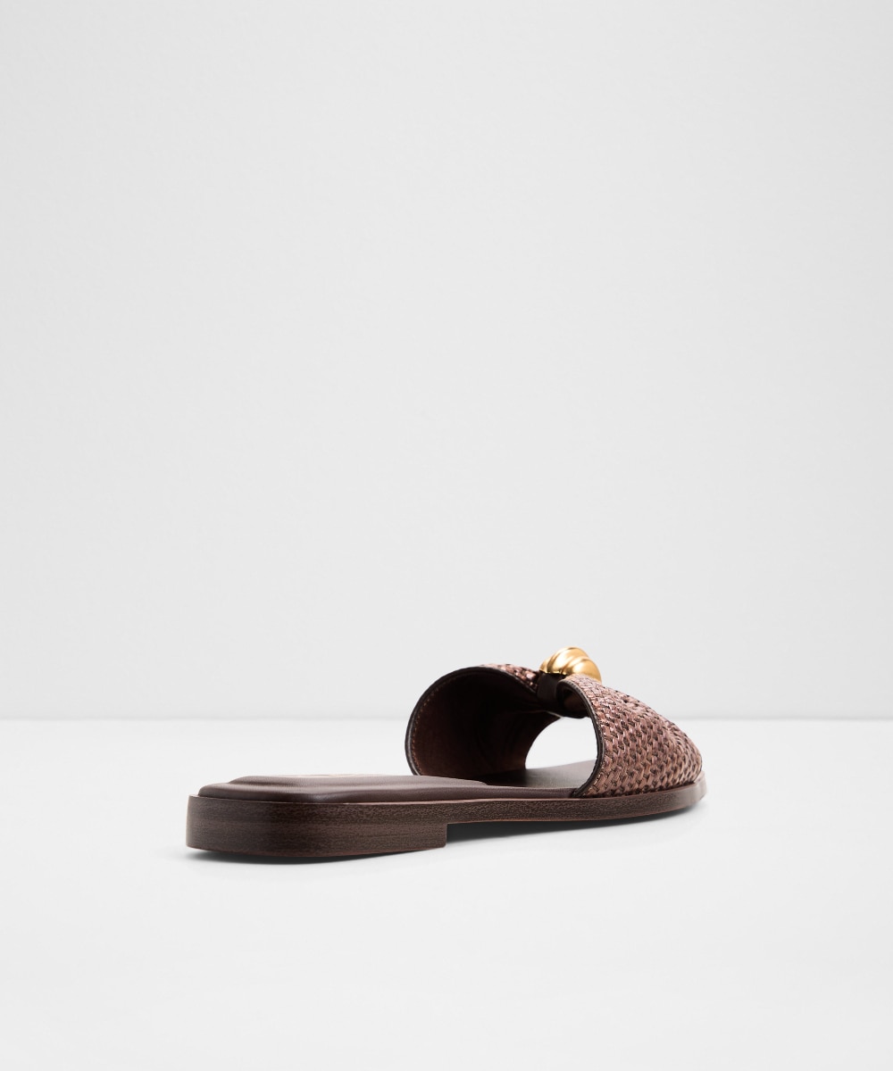 Sandalias planas de mujer con punta cuadrada - Aldo - Marrón Marrón-3
