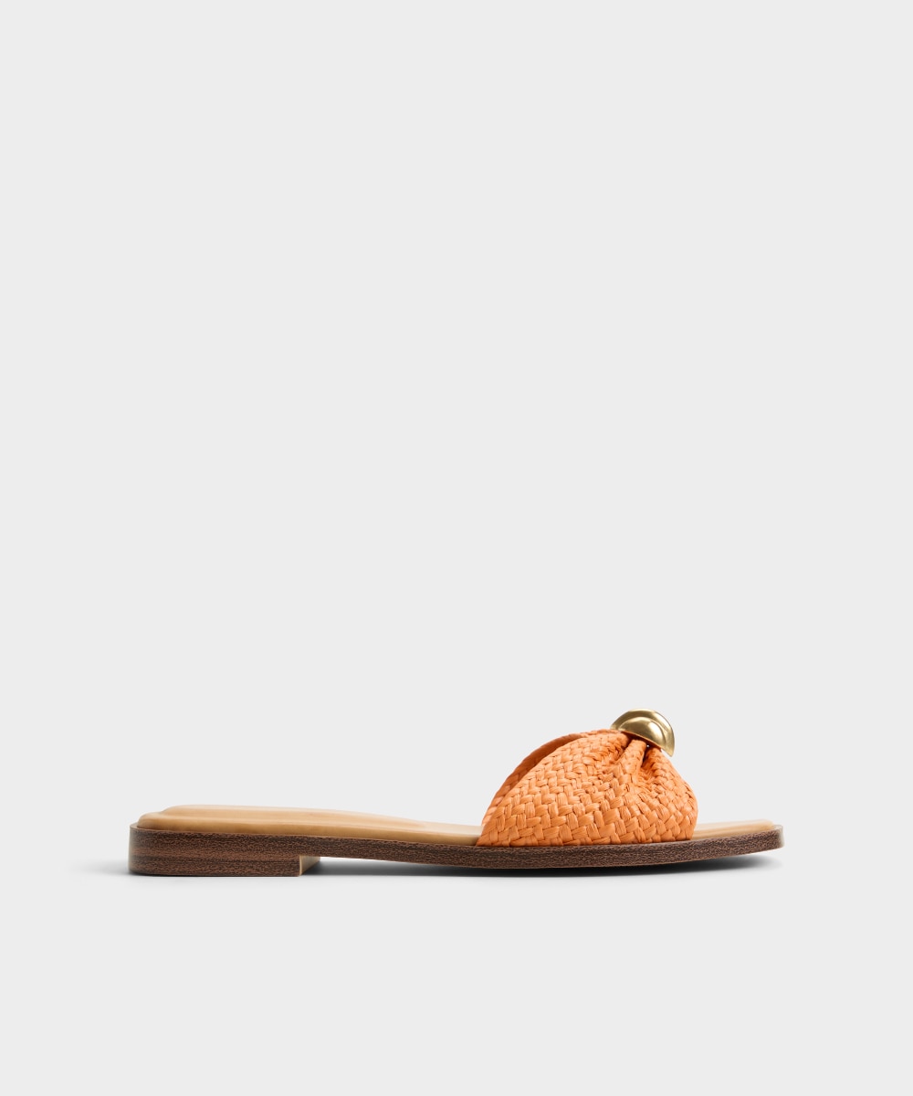 Sandalias planas de mujer con punta cuadrada - Aldo - Naranja fuerte Naranja fuerte-1