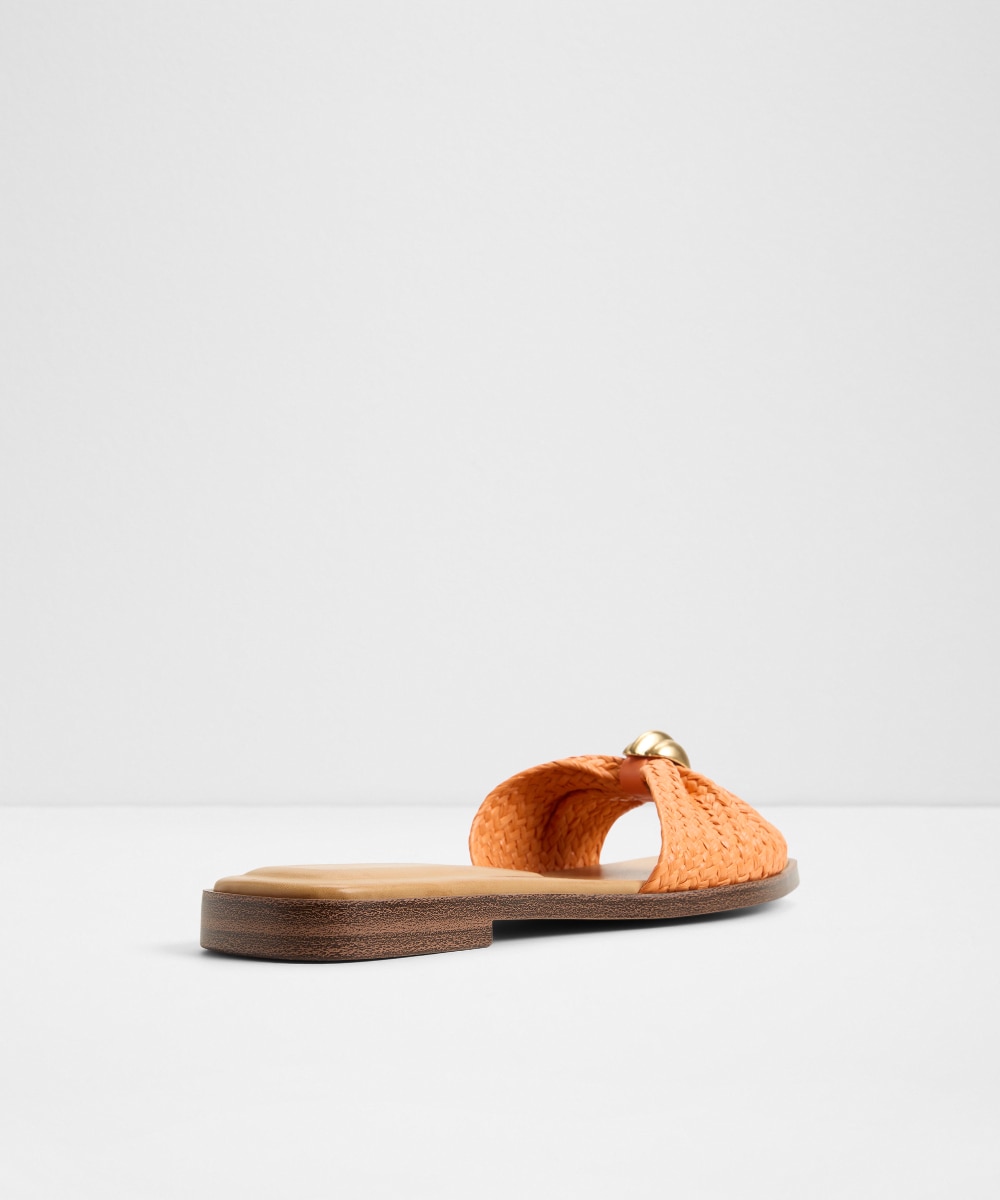 Sandalias planas de mujer con punta cuadrada - Aldo - Naranja fuerte Naranja fuerte-3
