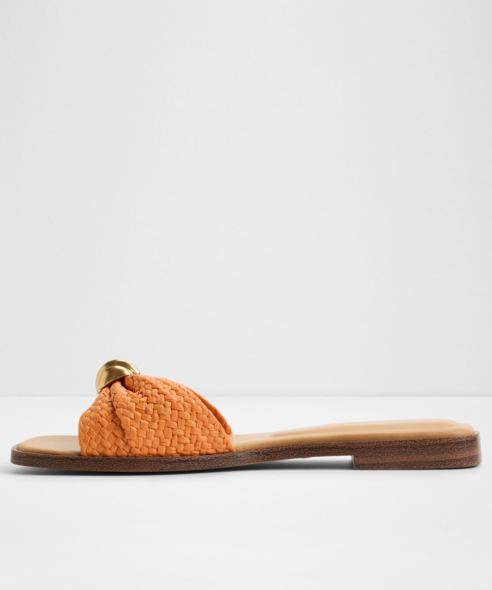 Sandalias planas de mujer con punta cuadrada - Aldo - Naranja fuerte Naranja fuerte-2