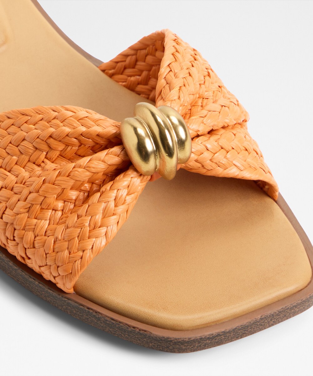 Sandalias planas de mujer con punta cuadrada - Aldo - Naranja fuerte Naranja fuerte-5