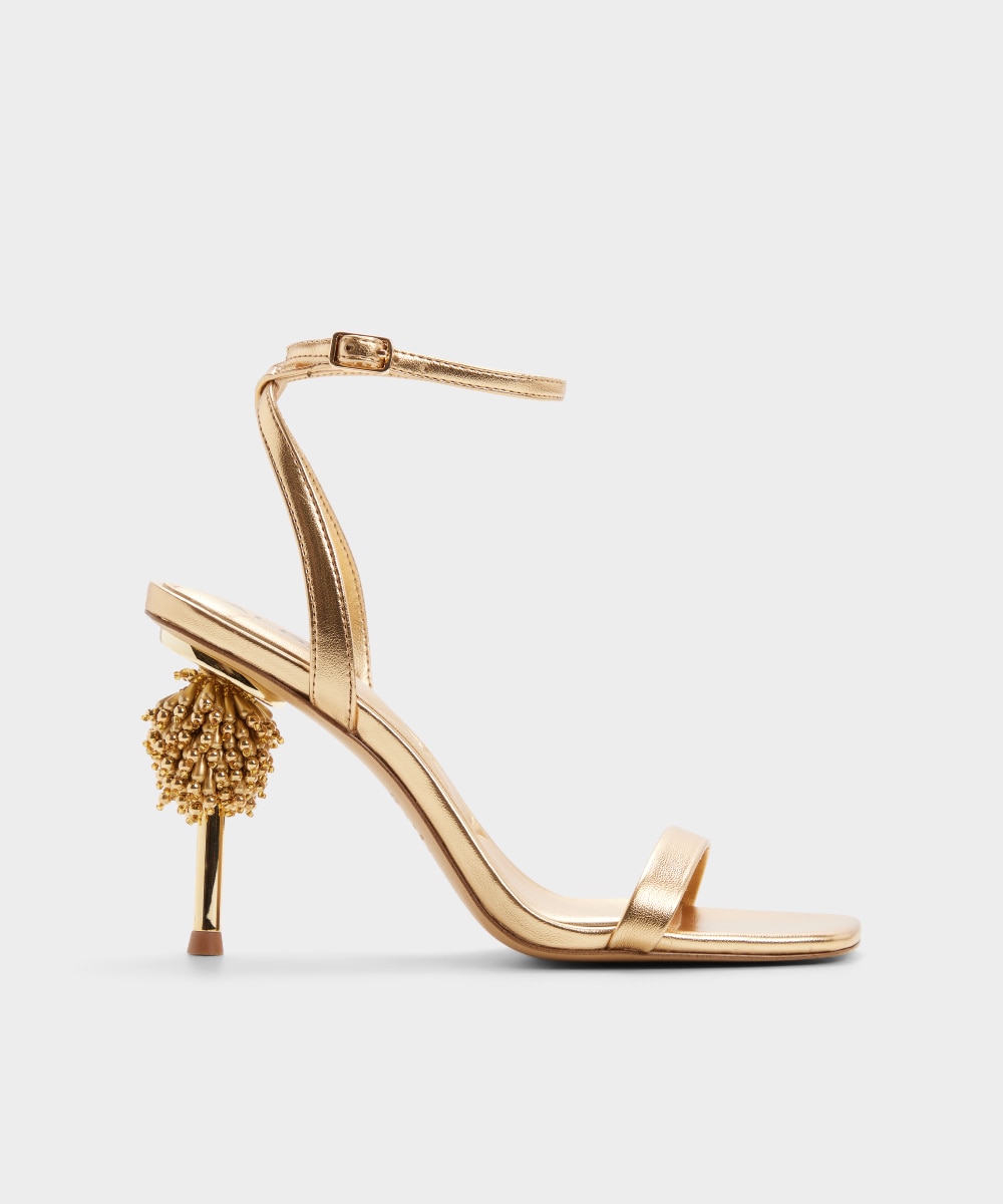 Sandalias de tacón de mujer con punta cuadrada - Aldo - Oro Oro-1