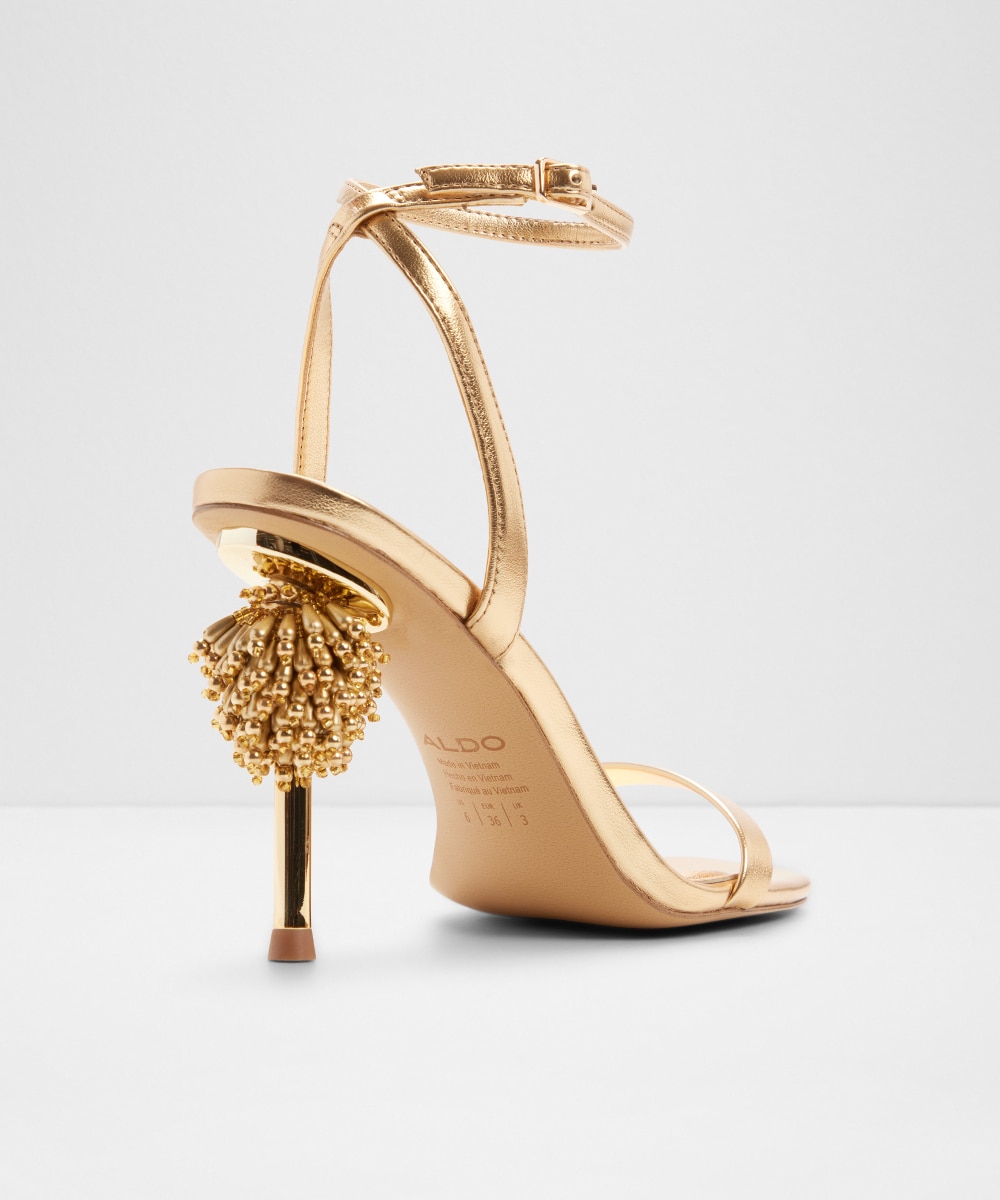 Sandalias de tacón de mujer con punta cuadrada - Aldo - Oro Oro-3